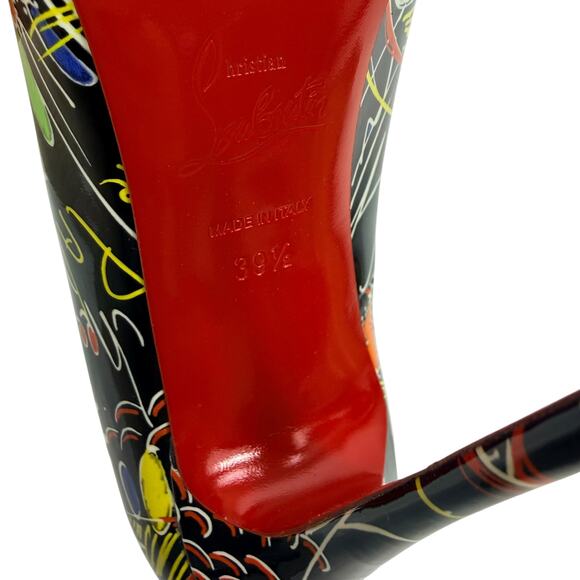 Christian Louboutin So Kate Graffiti Patent Leather Pumps Black Size 39.5 - Picture 9 of 9